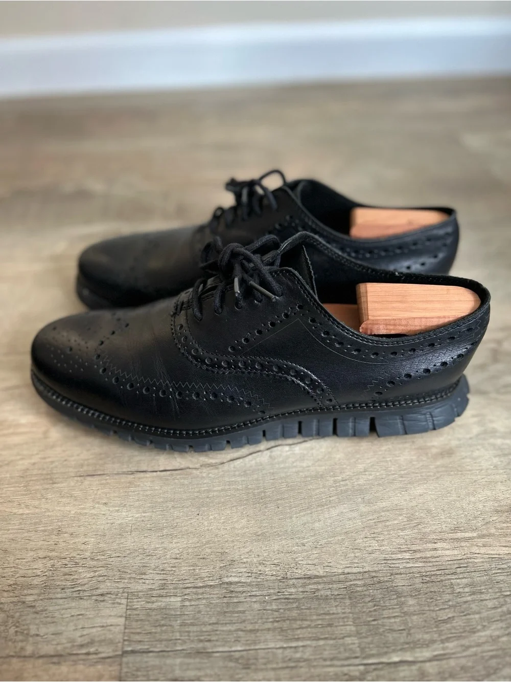 Cole Haan ZERØGRAND Wingtip Oxford Dress Shoes Black Leather Men’s Size 9